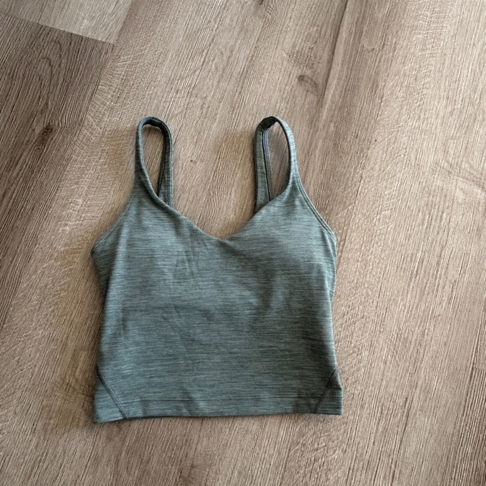 lululemon athletica Sage Green tank top style bea top with pads